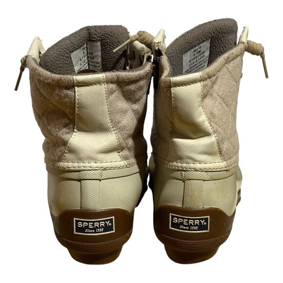 Sperry Saltwater Duck Boots Wool Quilted Beige Waterproof Women's 9.5M STS82538 - Picture 5 of 8